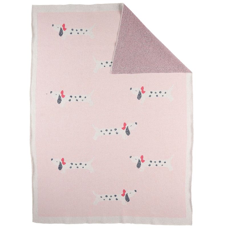 Couverture en coton bio Amy & Zoé rose (75 x 100 cm) Noukie's