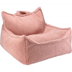 Fauteuil pouf Guava Pink molletonné - Wigiwama
