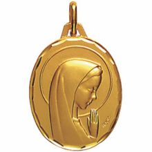  Médaille ovale 16 mm Sainte Vierge (or jaune 750°)  par Maison Augis