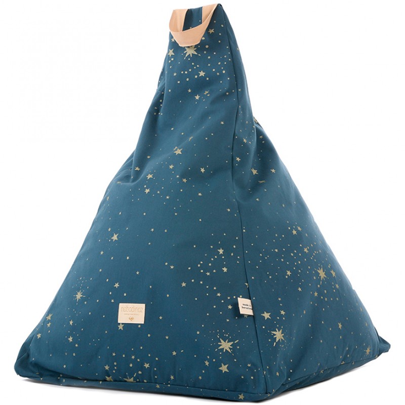 Pouf Keops frome triangle Gold stella Night blue Nobodinoz