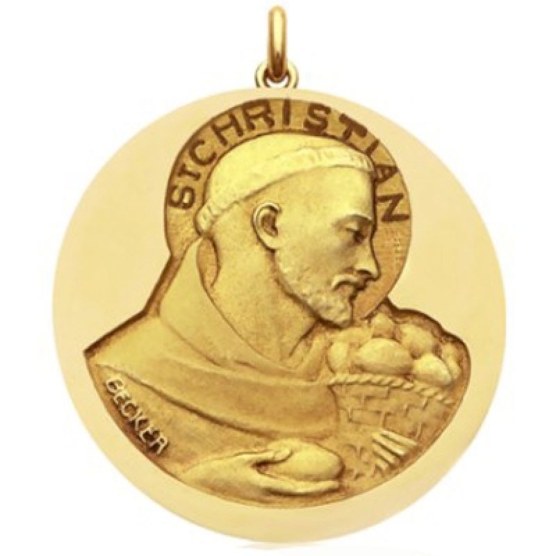 Médaille Saint Christian (or jaune 750°) Becker