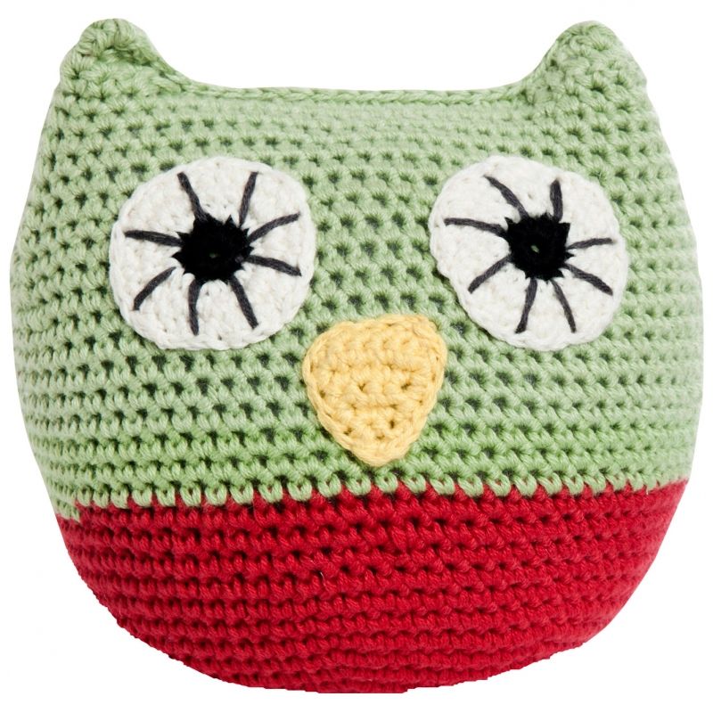 Balle sonore Emma la chouette en crochet de coton bio (12 cm) Franck & Fischer