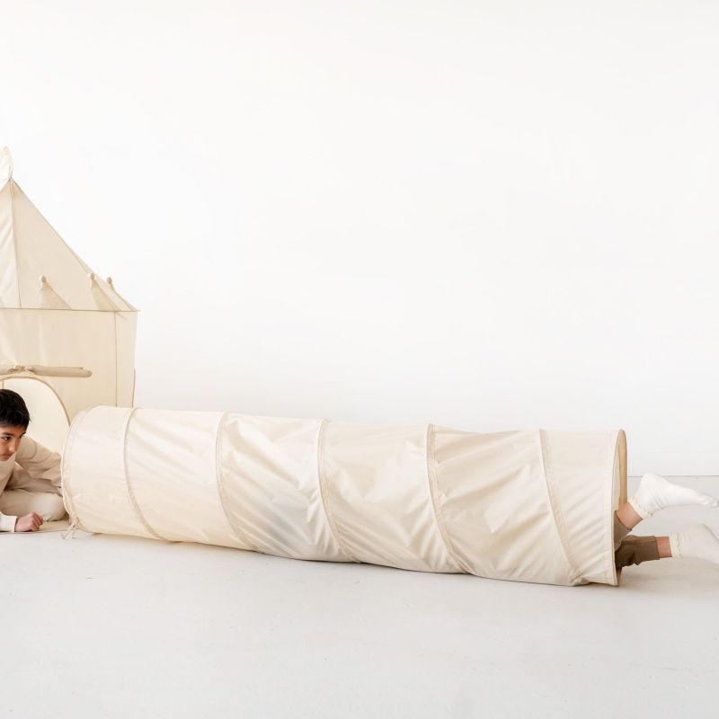 Tunnel de jeu en tissu recyclé Beige 3 sprouts Ambiance 4