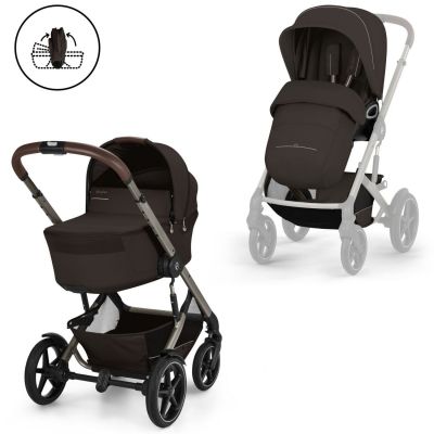 Poussette tout-terrain Talos S 2026 avec nacelle pliable Chocolate Brown Cybex