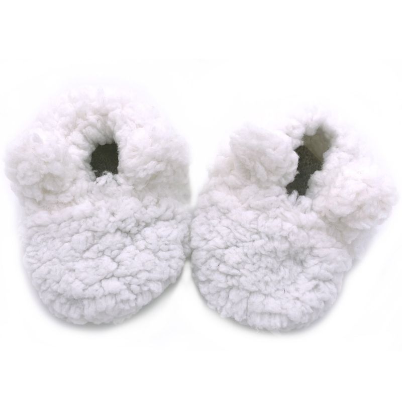 Chaussons de naissance ours en sherpa blanc (0-6 mois) BB & Co
