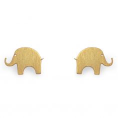 Boucles d'oreilles Nature éléphant (vermeil doré)
