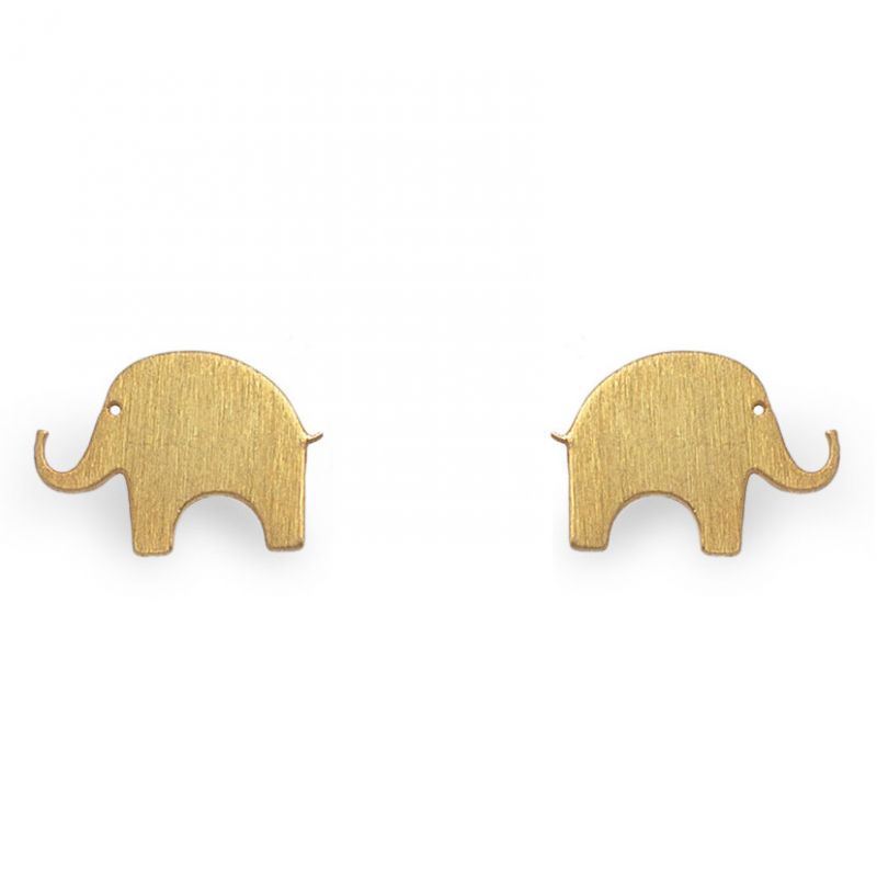 Boucles d'oreilles Nature éléphant (vermeil doré) Coquine
