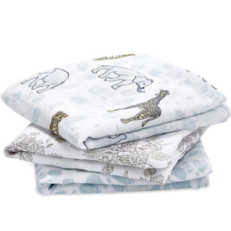 Lot de 3 langes en coton Jungle (70 x 70 cm) aden + anais