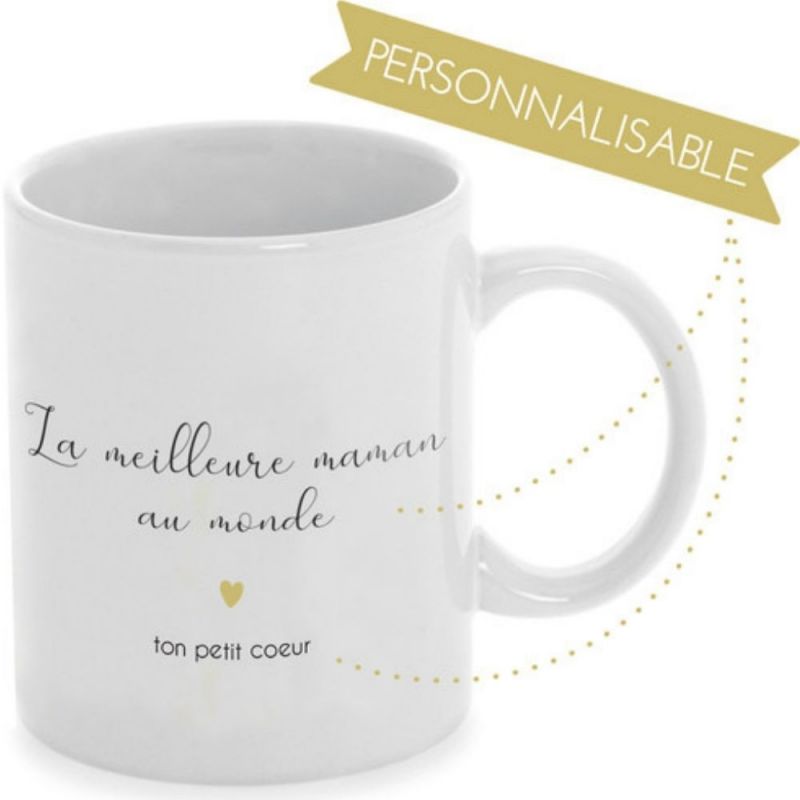 Mug poignée simple (personnalisable) Mes Mots Déco