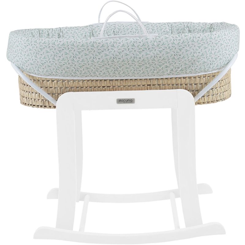 Couffin avec support blanc et habillage fleuri Nature Micuna