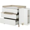 Commode à langer 3 tiroirs et petite bibliothèque mobile blanc Céleste  par Galipette
