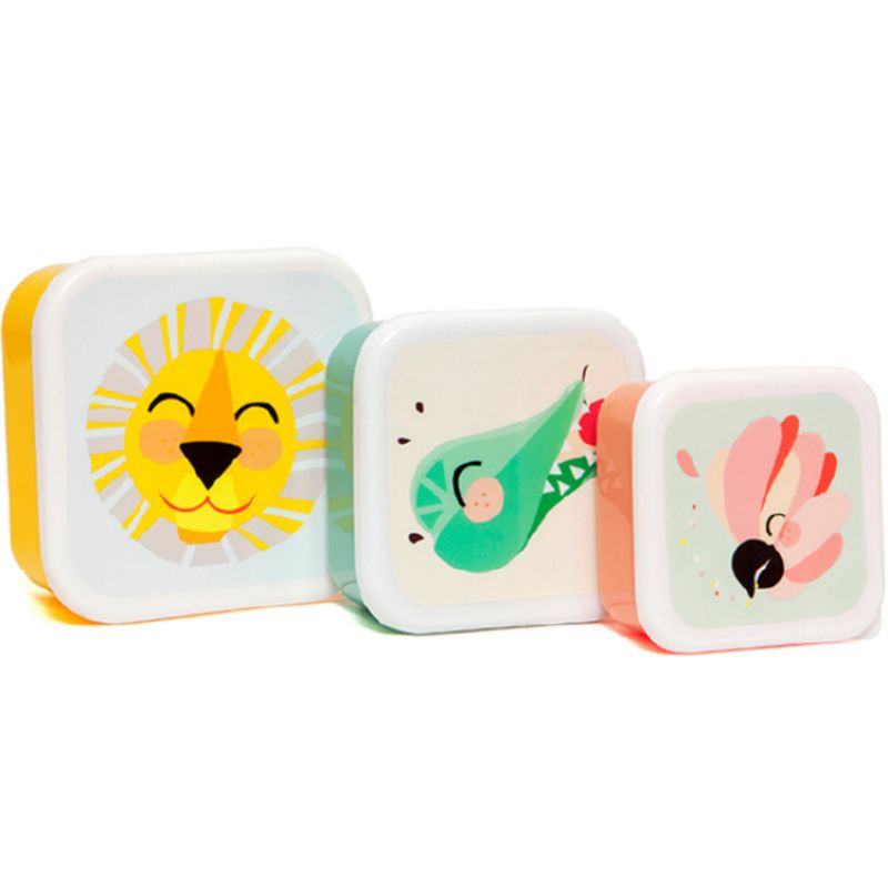 Lot de 3 boîtes à goûter Shiny lion Petit Monkey