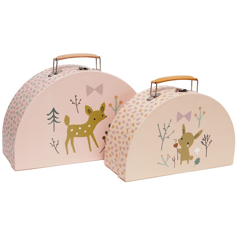 Set de 2 valisettes Faon et lapin Petit Monkey