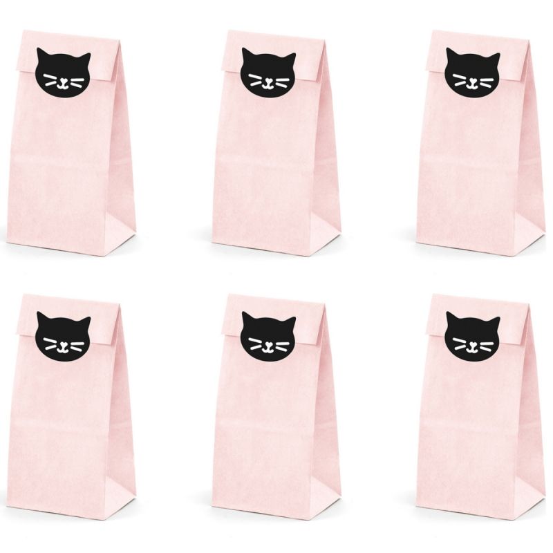 Lot de 6 sachets à friandises chaton Party Deco