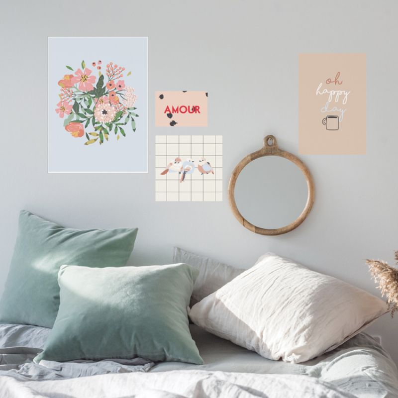 Lot de 4 petites affiches Amour (10 x 15 à 40 x 30 cm) Mimi'lou