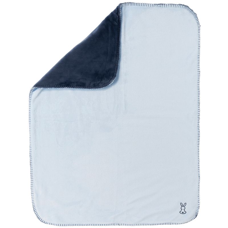 Couverture bébé Supersoft Lapidou bleu marine et bleu ciel (75 x 100 cm) Nattou