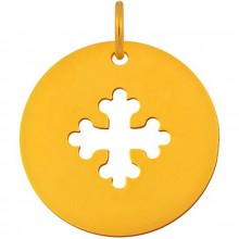 Médaille Signes Croix Occitane bélière 16 mm (or jaune 750°)  par Maison La Couronne