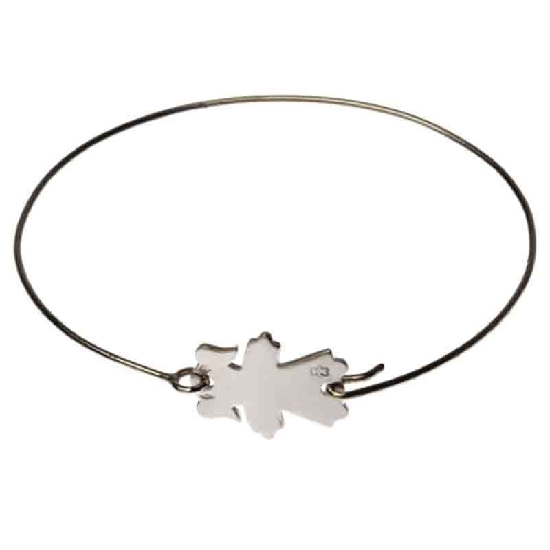 Bracelet Fil d'amour motif au choix 15 mm (or blanc 750°) Loupidou