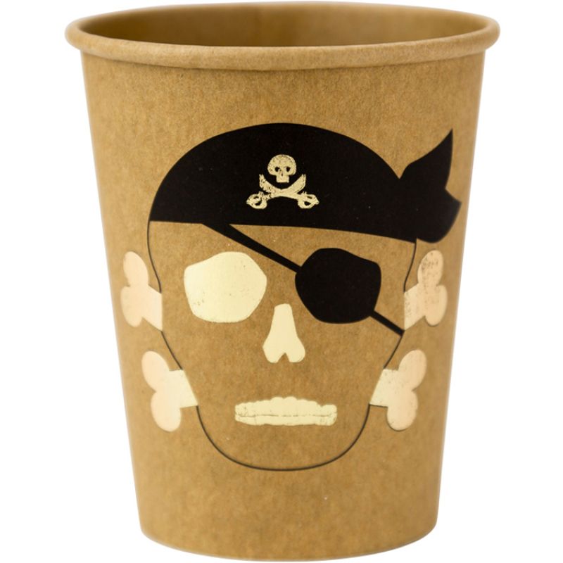 Lot de 8 gobelets en carton Pirate Arty Fêtes Factory