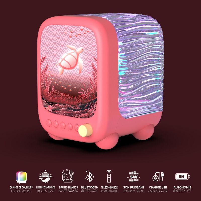 Veilleuse et enceinte sans fil Wavy Light Coral MOB Ambiance 5