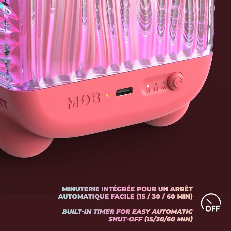 Veilleuse et enceinte sans fil Wavy Light Coral MOB Ambiance 6