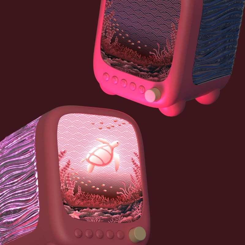 Veilleuse et enceinte sans fil Wavy Light Coral MOB Ambiance 8