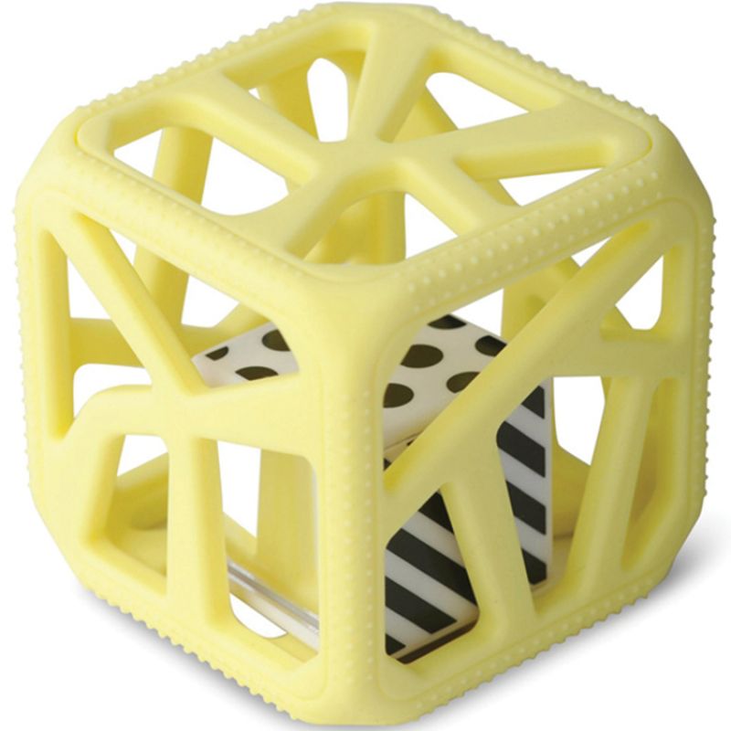 Hochet cube de dentition jaune Malarkey Kids