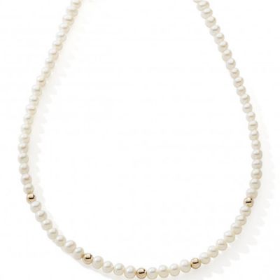 Collier de perles et boules or 42 cm (or jaune 375°)  par Baby bijoux