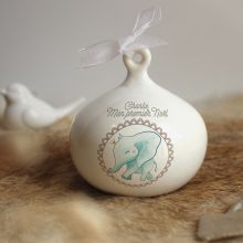 Boule de Noël en porcelaine Éléphant (personnalisable)  par Gaëlle Duval