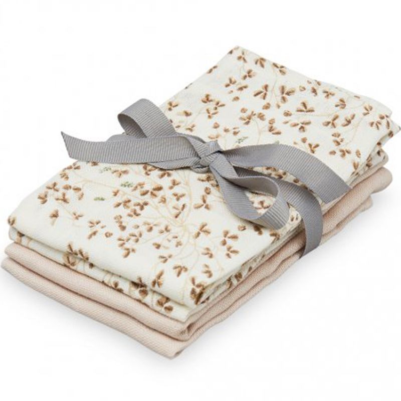 Lot de 4 gants de toilette en coton bio Lierre-Amande Cam Cam Copenhagen
