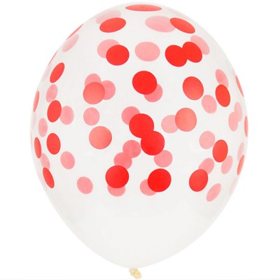 Lot de 5 ballons confetti rouge