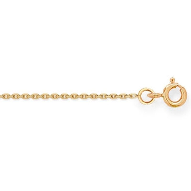 Chaîne maille forçat diamanté 45 cm x 1 mm (or jaune 750°) Berceau magique bijoux