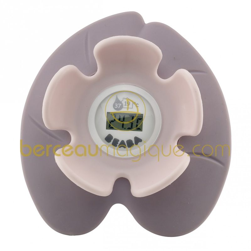 Thermomètre de bain et ambiance Nénuphar poudré rose Béaba