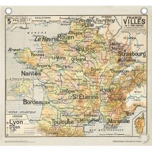 Carte Vidal Lablache - France villes (76 x 70 cm)  par les jolies planches