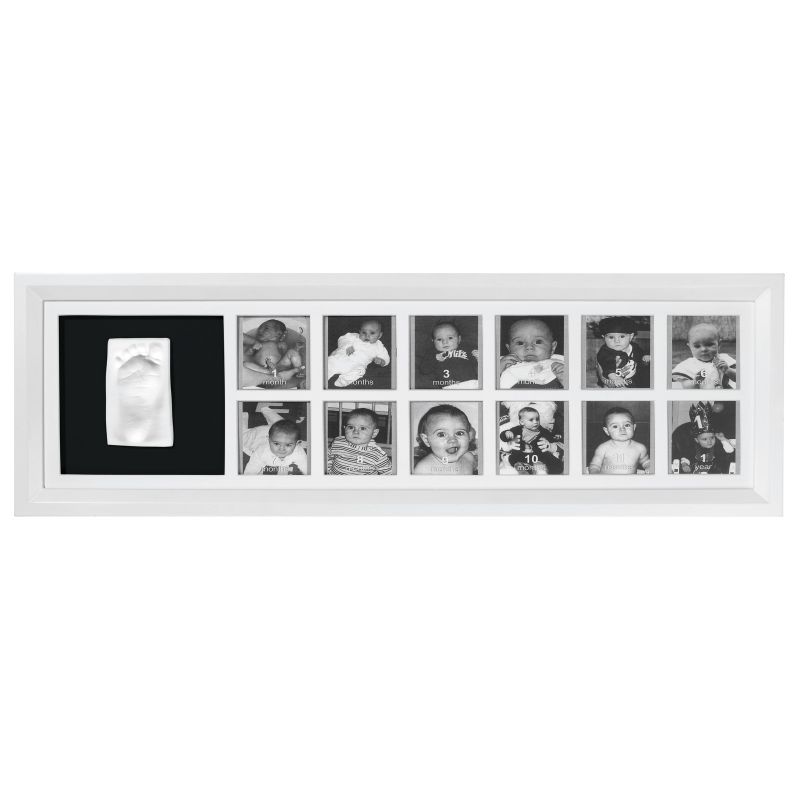 Cadre photo empreinte 1st Year Print Frame blanc - blanc - noir Baby Art