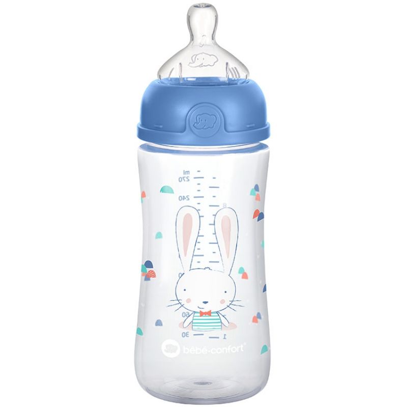 Biberon col large anti-colique emotion sweet bunny bleu (270 ml) Bébé Confort