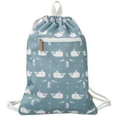 Sac à ficelles baleine bleue - Fresk