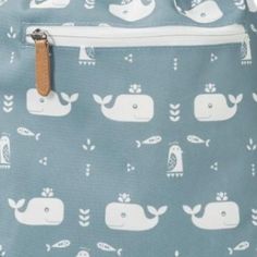Sac à ficelles baleine bleue