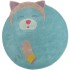 Tapis en laine rond turquoise chat Les pachats (125 x 110 cm) - Moulin Roty Tapis en laine rond turquoise chat Les pachats (125 x 110 cm) - Moulin Roty