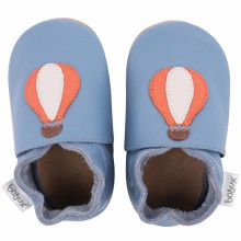 Chaussons en cuir Soft soles bleu montgolfière (3-9 mois)  par Bobux