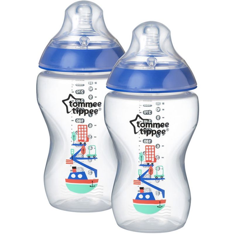 Lot de 2 biberons Closer to nature décoré bleu (340 ml) Tommee Tippee