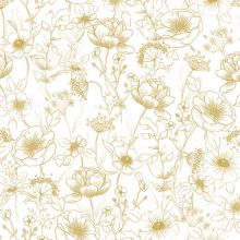 Papier peint motif fleurs gold (10 m)  par Lilipinso