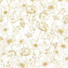 Papier peint motif fleurs gold (10 m)