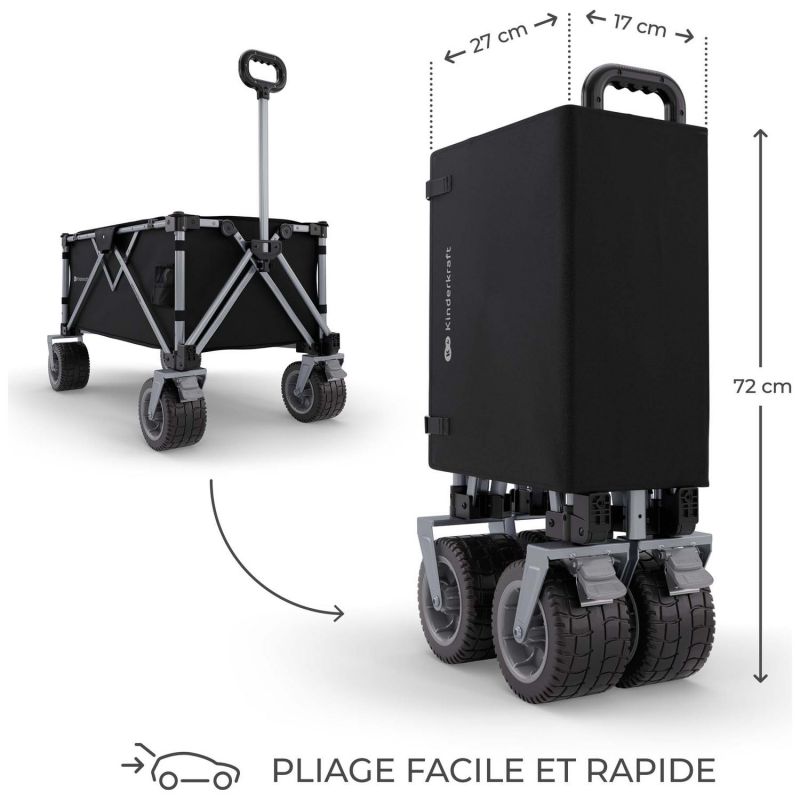 Chariot de transport Rollster Mystic Black Kinderkraft Produit 6