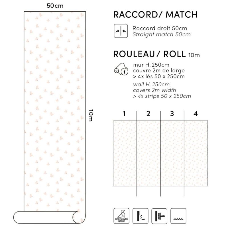 Papier peint Cherry Cherie papillons Love white (50 cm x 10m)  Lilipinso Produit 4