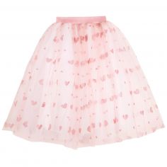 Jupon long Cœurs paillettes Rose (4-8 ans) - Ratatam