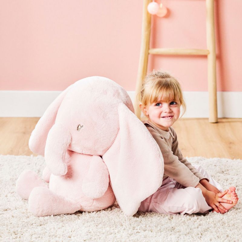Peluche Fanfan l'éléphant Rose (80 cm) Nattou Ambiance 4