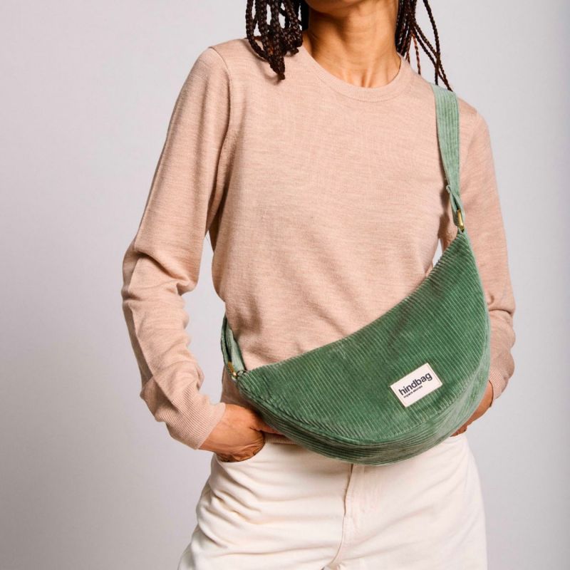 Sac banane Andrea Velours Vert d'eau Hindbag Ambiance 2