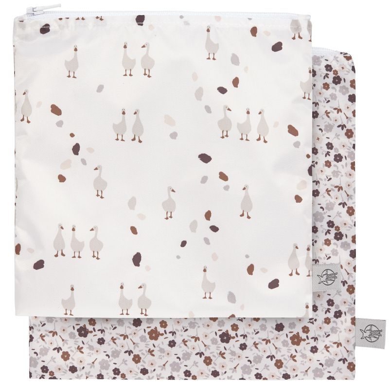 Lot de 2 pochettes à goûter Tiny Farmer fleurs et oie Lässig