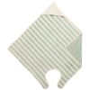Cape de bain Tablier en bambou rayée ivoire et vert de gris (100x100 cm) BB & Co Produit 1